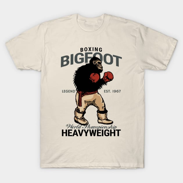 Vintage Boxing Bigfoot The Legend T-Shirt by KewaleeTee